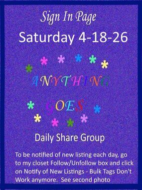 Saturday 4-18-26 Anything Goes Share Group - Part One Sign In Page